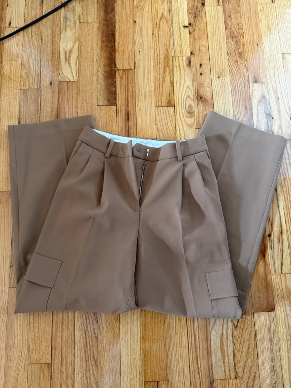 Aritzia camel Wide-Leg Trousers with Cargo Flap Pockets